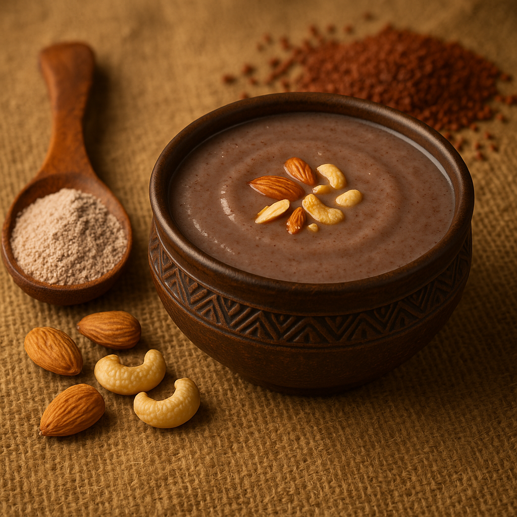 RagiNuts bottle with millet grains